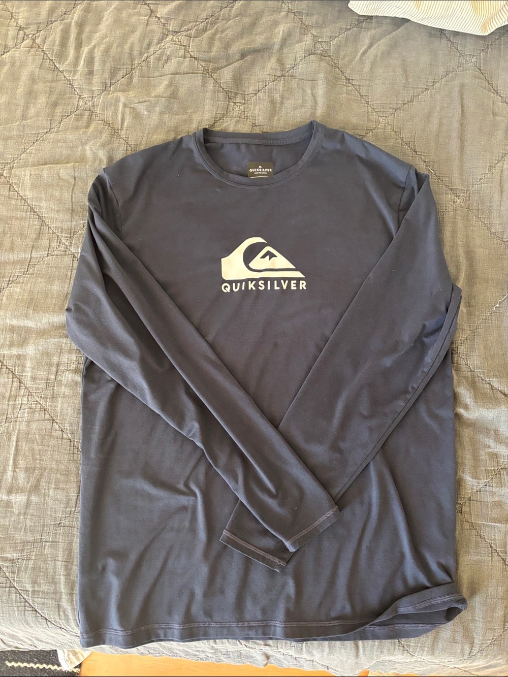 Quiksilver Navy Long Sleeve Logo Crew Tee
